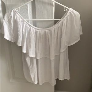 White off the shoulder crop top